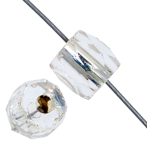 Glass Bead Ornela Cut 7/7mm Crystal Silver lined - Strung