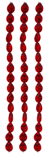 Glass Bead Ladybug 14x11mm Opaque Dark Red/Black Painted