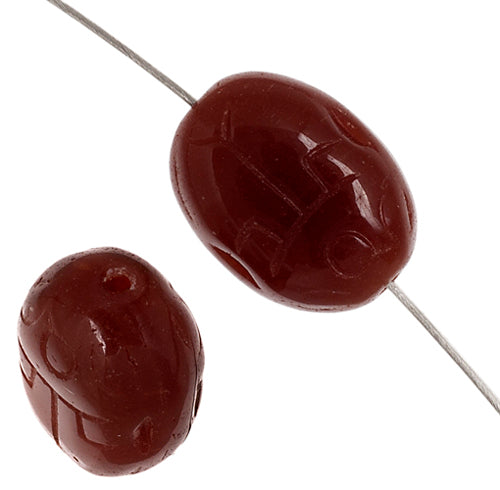 Glass Beetle 14x10mm Strung Beads