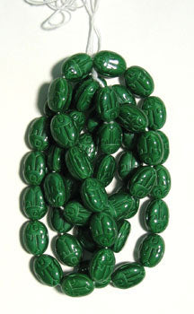 Glass Beetle 14x10mm Strung Beads