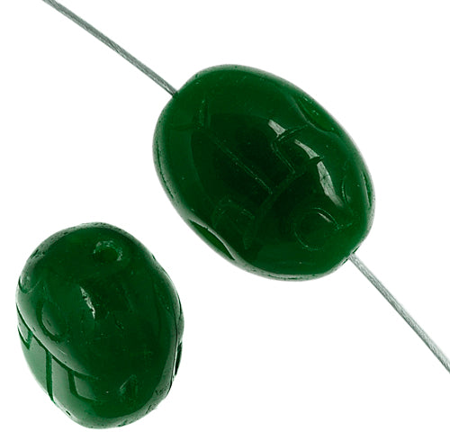 Glass Beetle 14x10mm Strung Beads