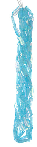 Glass Bead Fish 14x7mm Aqua AB Strung