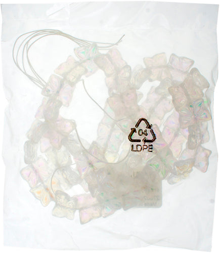 Glass Bead Butterfly 15x12mm with Top Hole Aurora Borealis