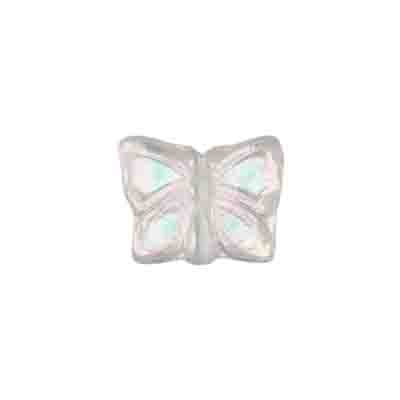 Glass Bead Butterfly 15x12mm with Top Hole Aurora Borealis