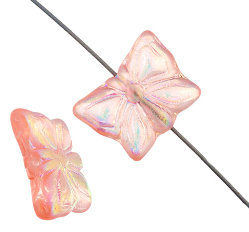 Glass Bead Butterfly 15x12mm with Top Hole Aurora Borealis