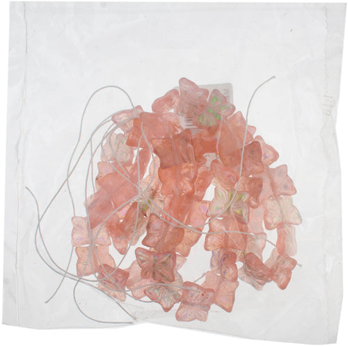 Glass Bead Butterfly 15x12mm with Top Hole Aurora Borealis