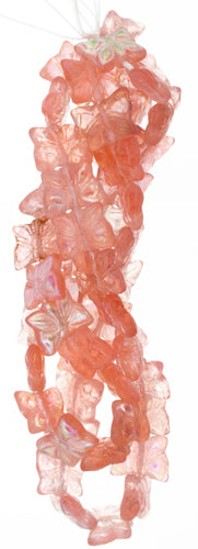 Glass Bead Butterfly 15x12mm with Top Hole Aurora Borealis