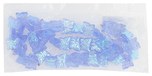 Glass Bead Butterfly 15x12mm with Top Hole Aurora Borealis
