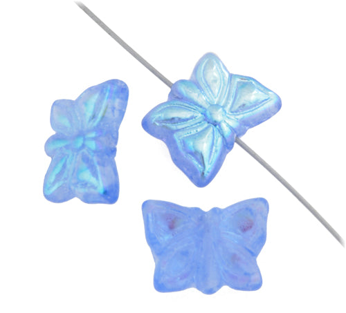 Glass Bead Butterfly 15x12mm with Top Hole Aurora Borealis