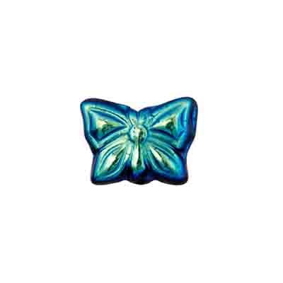 Glass Bead Butterfly 15x12mm with Top Hole Aurora Borealis