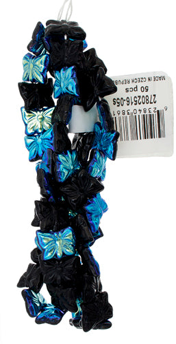 Glass Bead Butterfly 15x12mm with Top Hole Aurora Borealis