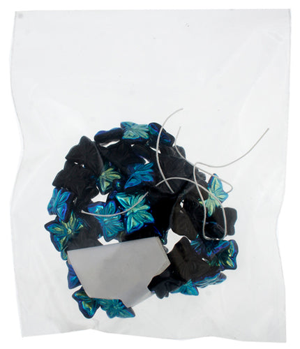 Glass Bead Butterfly 15x12mm with Top Hole Aurora Borealis