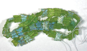 Glass Bead Butterfly 15x12mm with Top Hole Aurora Borealis