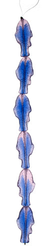 Glass Bead Fish 28x13mm Blue/ Pink Strung