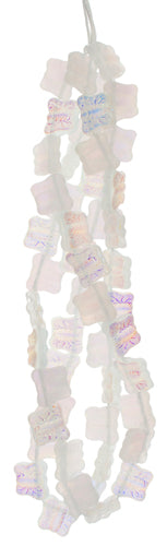 Glass Bead Butterfly 12mm Matte AB with Side Hole