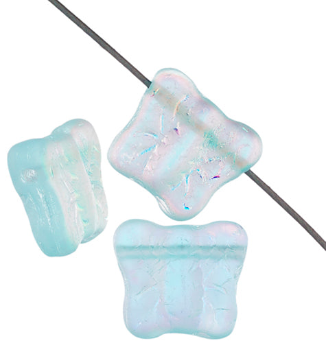 Glass Bead Butterfly 12mm Matte AB with Side Hole