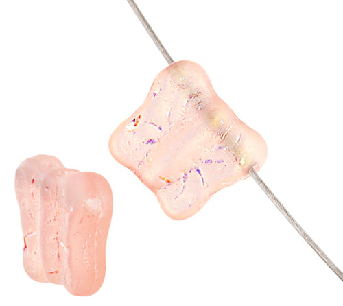 Glass Bead Butterfly 12mm Matte AB with Side Hole