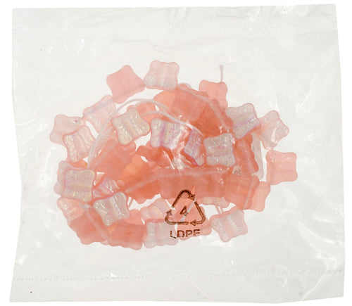 Glass Bead Butterfly 12mm Matte AB with Side Hole