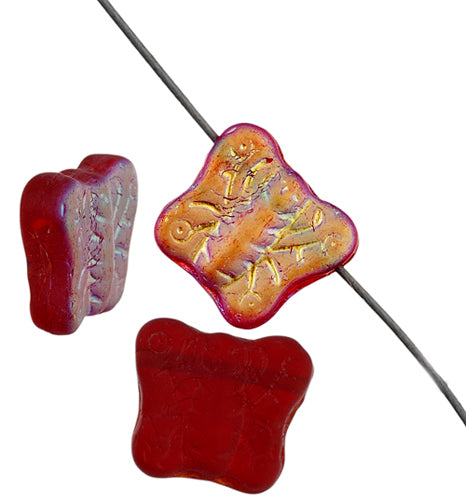 Glass Bead Butterfly 12mm Matte AB with Side Hole