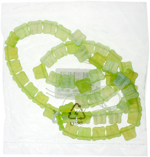 Glass Bead Butterfly 12mm Matte AB with Side Hole