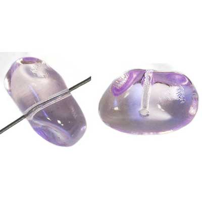 Glass Potato Shape Bead 10x18 Crystal Coated Strung