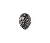 Glass Bead Nut Shape 12x9mm Crystal Black Painted