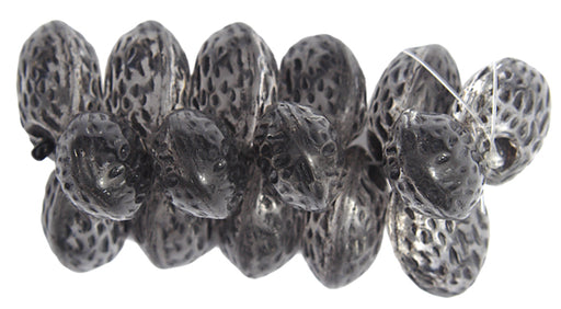 Glass Bead Nut Shape 12x9mm Crystal Black Painted