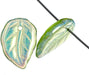 Glass Leaves 26x16mm Strung