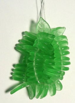 Glass Leaves 18x13mm Strung