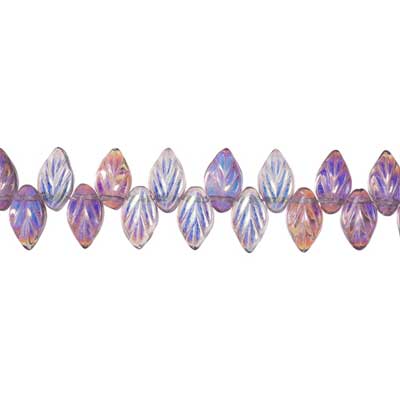 Glass Bead Leaf 11x7mm Strung