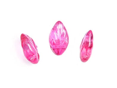 Glass Bead Leaf 11x7mm Strung