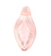 Glass Bead Leaf 6x12mm Crystal Pink Hole Side To Side Strung