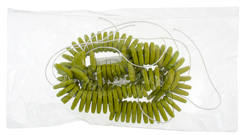 Glass Leaves 14x9mm Opaque Green Strung