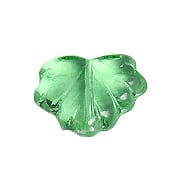 Glass Leaves 11x13mm Transparent Green Strung