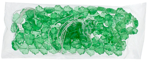 Glass Leaves 11x13mm Transparent Green Strung