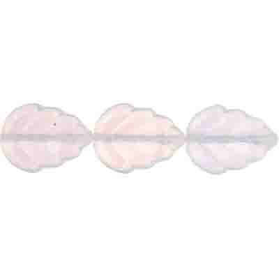 Glass Leaves 11x8mm Strung Transparent