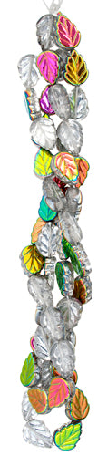 Glass Leaves 11x8mm Strung Transparent