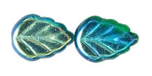 Glass Leaves 11x8mm Strung Transparent