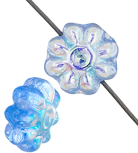 Glass Daisy 9mm Strung Bead Aurora Borealis