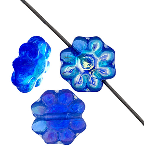 Glass Daisy 9mm Strung Bead Aurora Borealis