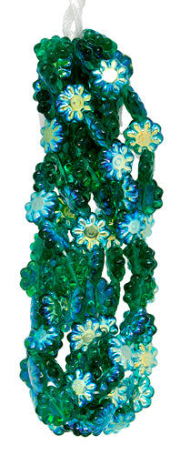 Glass Daisy 9mm Strung Bead Aurora Borealis