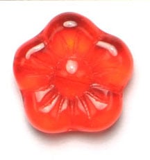 Glass Flower Bead 15mm Strung