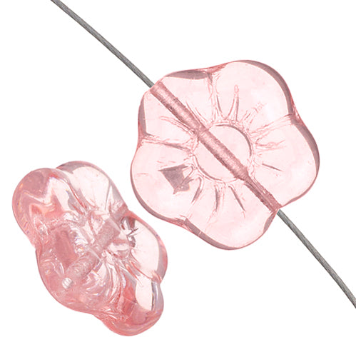 Glass Flower Bead 15mm Strung