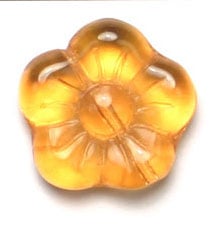 Glass Flower Bead 15mm Strung