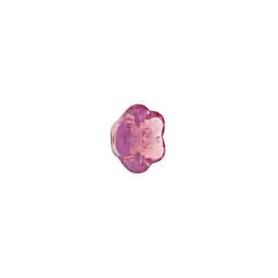 Glass Bead Flower Bell Button 8mm Pink Opal Strung