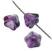 Glass Bead Flower Bell Button 6x8mm 2-Tone Purple Strung