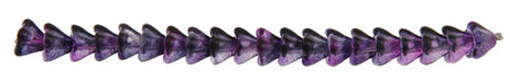 Glass Bead Flower Bell Button 6x8mm 2-Tone Purple Strung