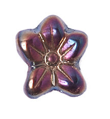 Glass Bead Flower 12x14mm Strung Metal Effect