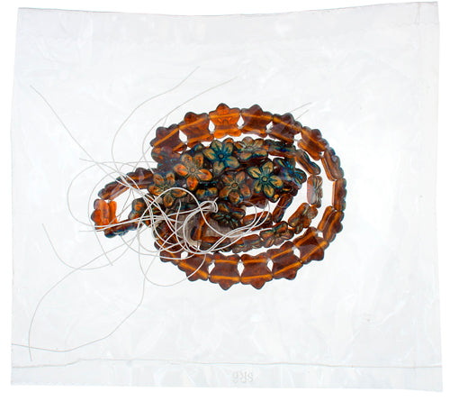 Glass Bead Flower 12x14mm Strung Metal Effect
