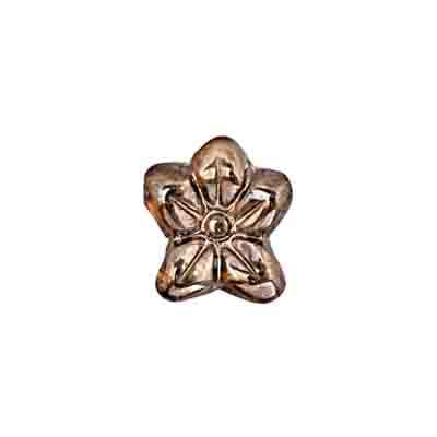 Glass Bead Flower 12x14mm Strung Metal Effect